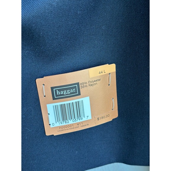 Haggar Mens Classic Fit Blazer Jacket Single Breasted Notch Lapel Navy Size 44L - Picture 3 of 4